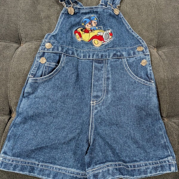 Fashion Zone Denim Overalls Shorts Size 4T Embroidered Car