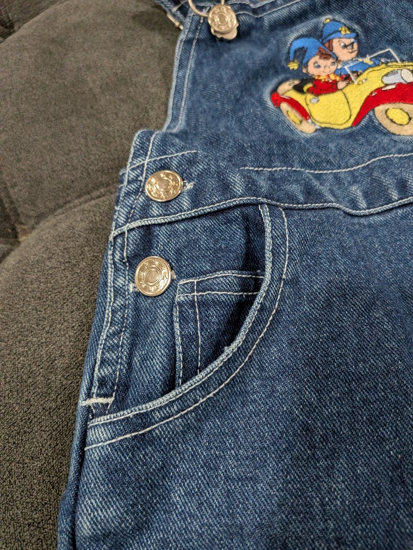 Fashion Zone Denim Overalls Shorts Size 4T Embroidered Car 3