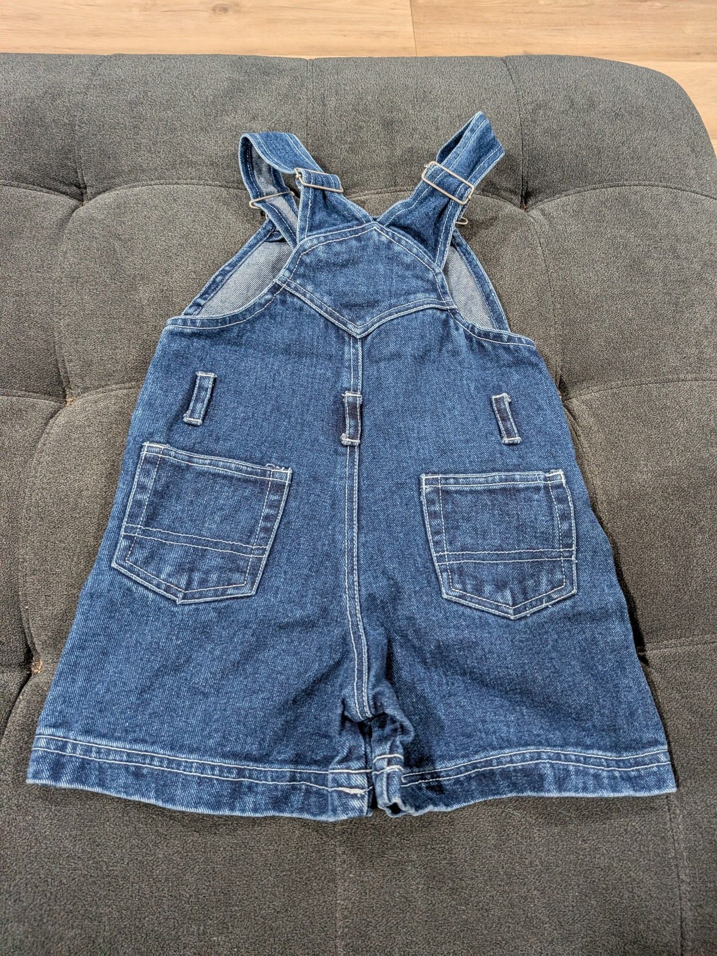 Fashion Zone Denim Overalls Shorts Size 4T Embroidered Car 6