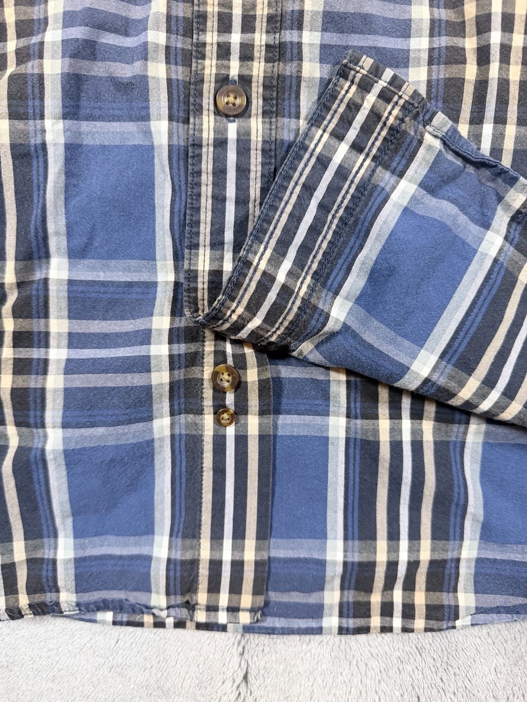Carhartt Plaid Short Sleeve Button Down Shirt Size L Blue 6