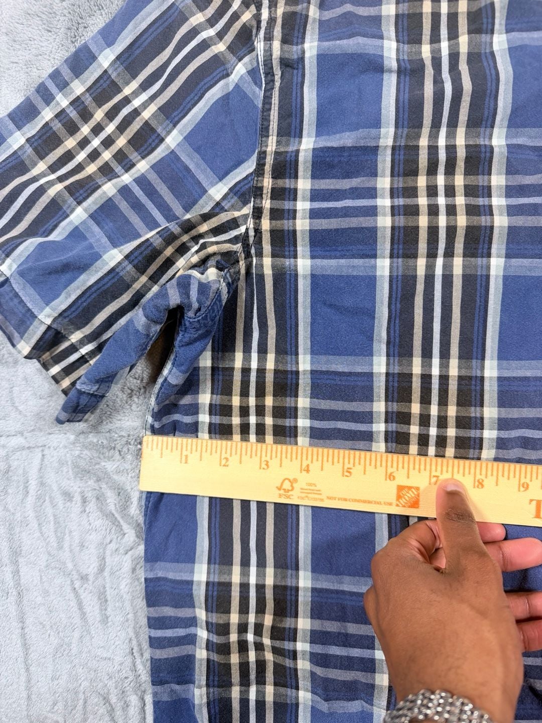 Carhartt Plaid Short Sleeve Button Down Shirt Size L Blue 11
