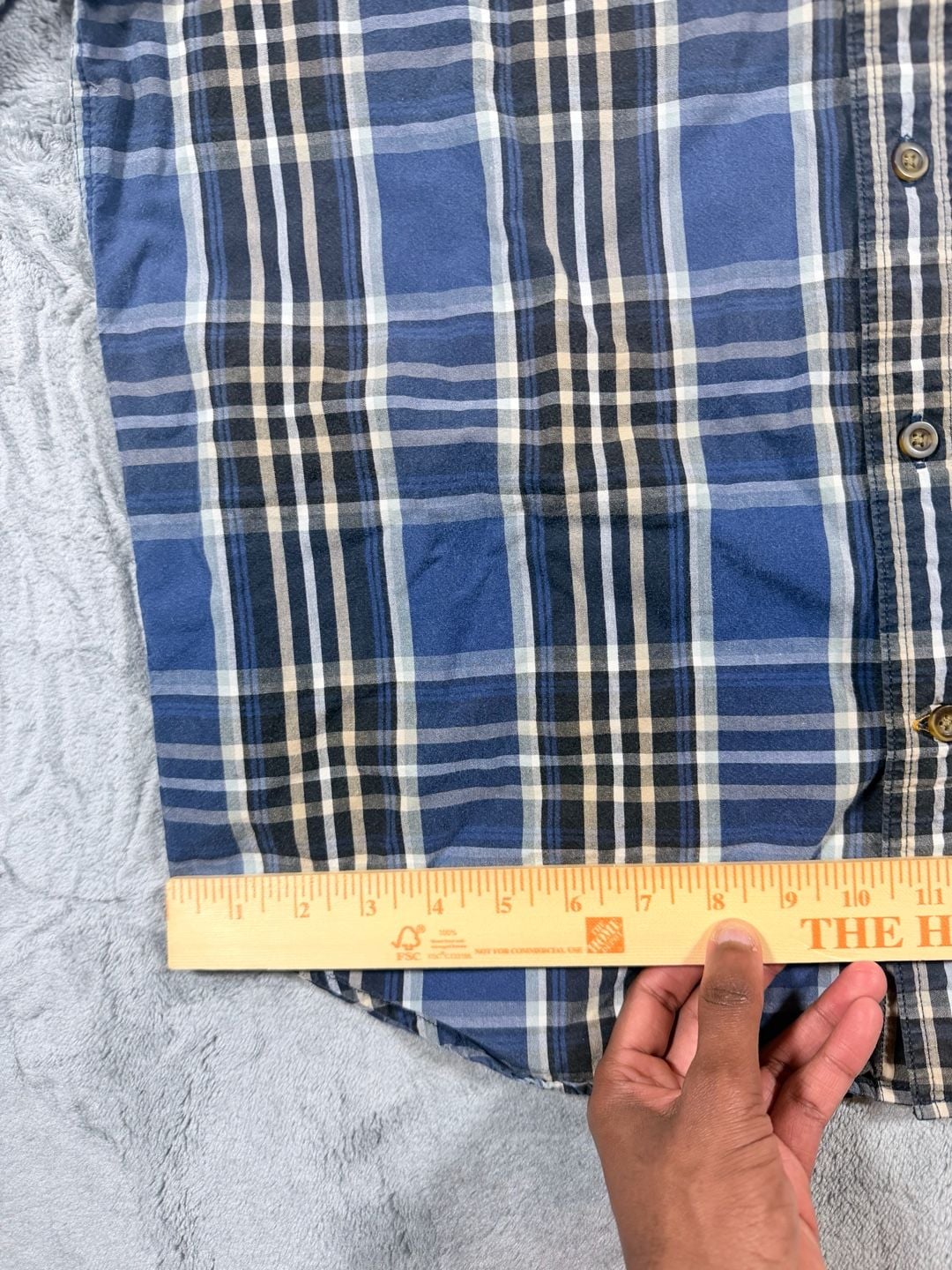 Carhartt Plaid Short Sleeve Button Down Shirt Size L Blue 13