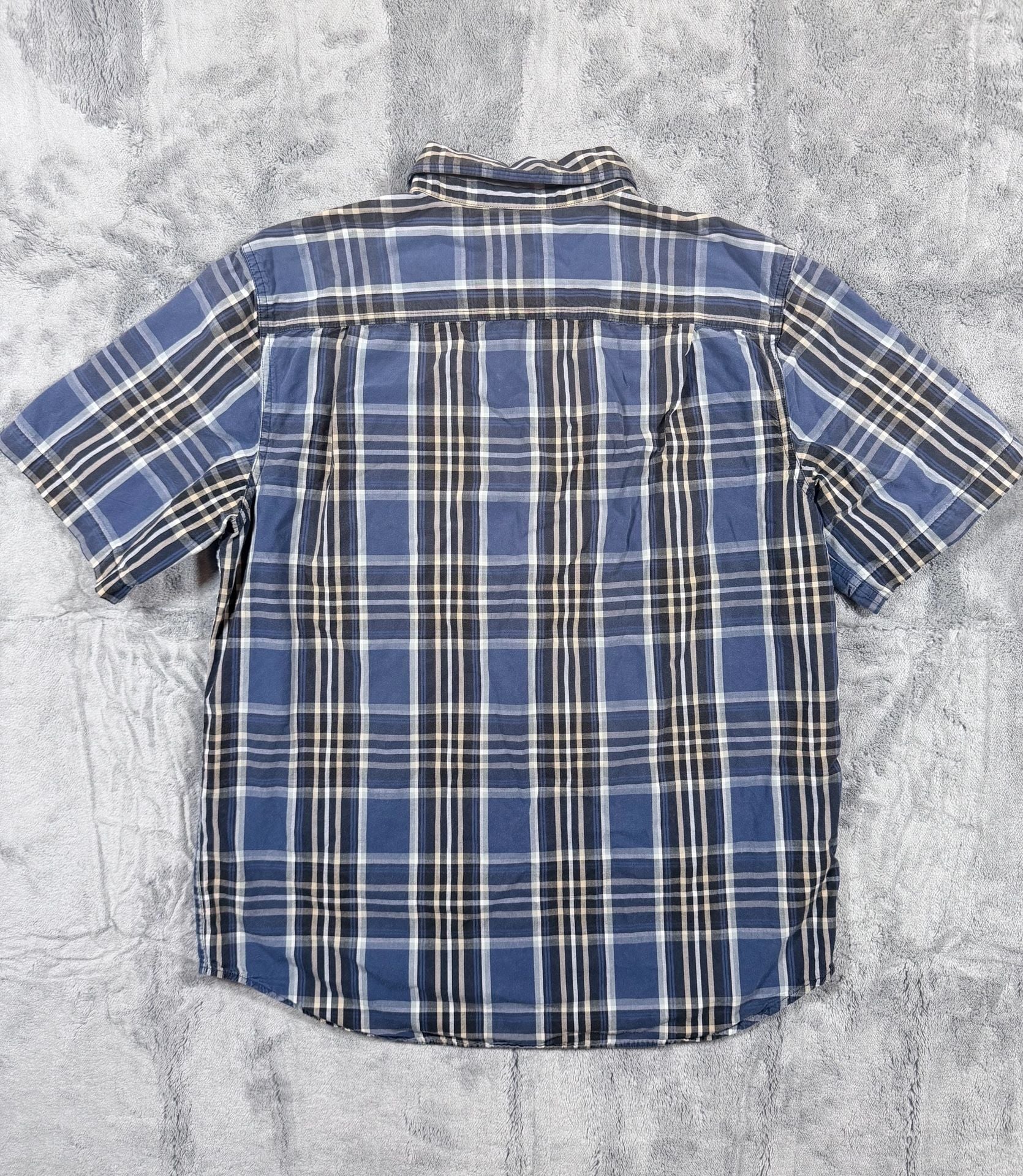 Carhartt Plaid Short Sleeve Button Down Shirt Size L Blue 17