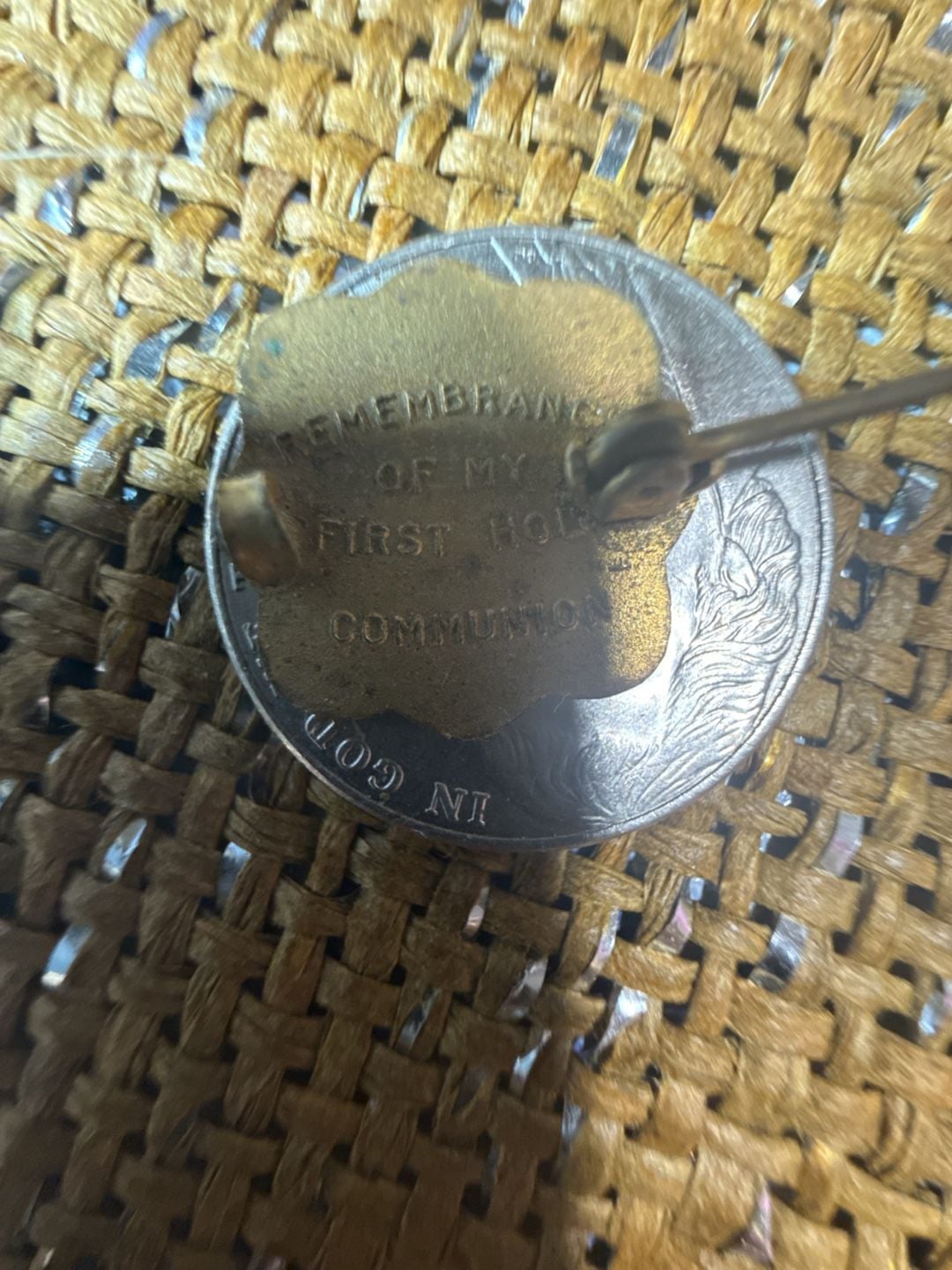 Vintage Religious First Holy Communion Pin Brooch 7