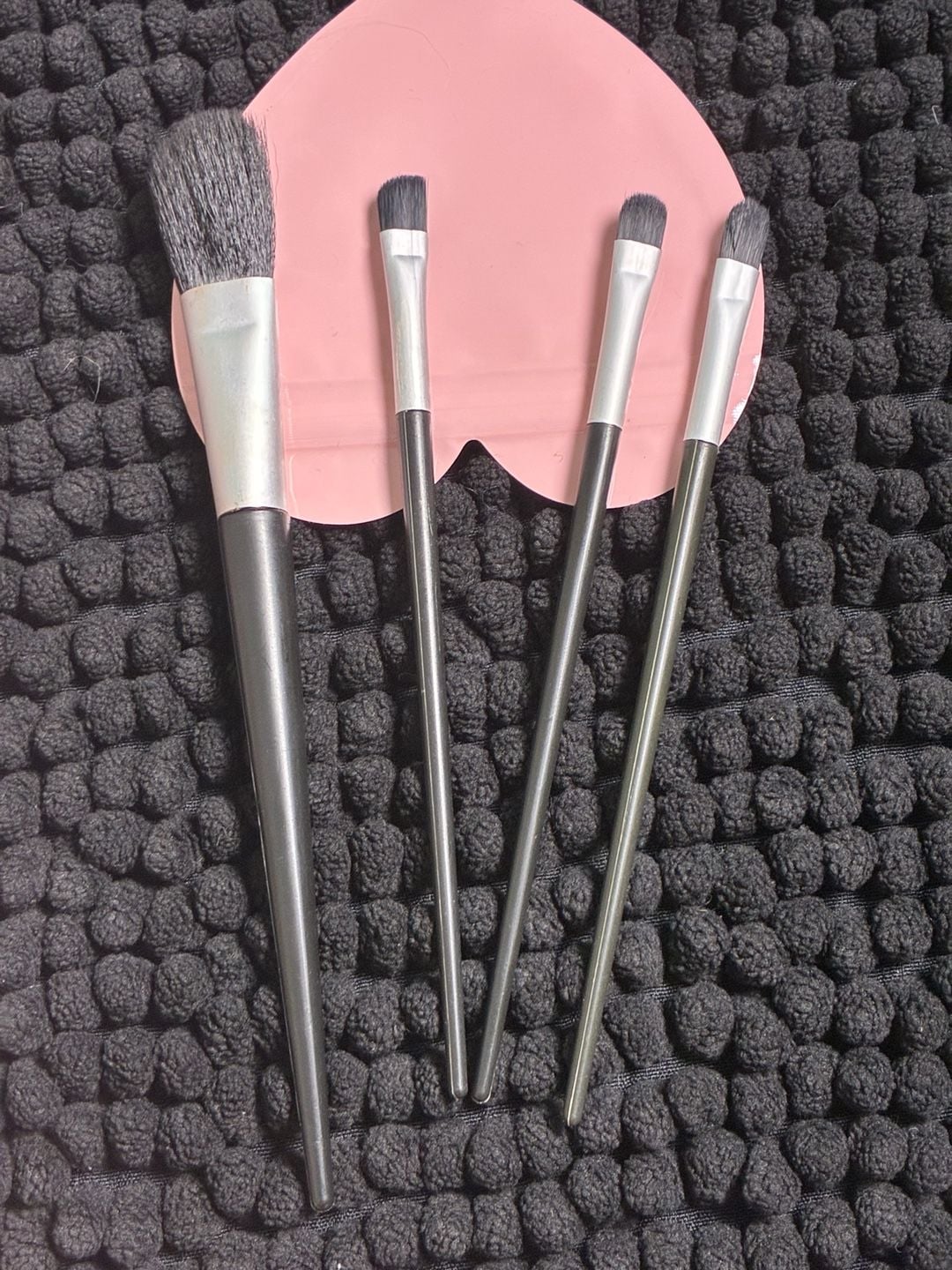Generic Makeup Brush Set 4-Piece Black Silver 7