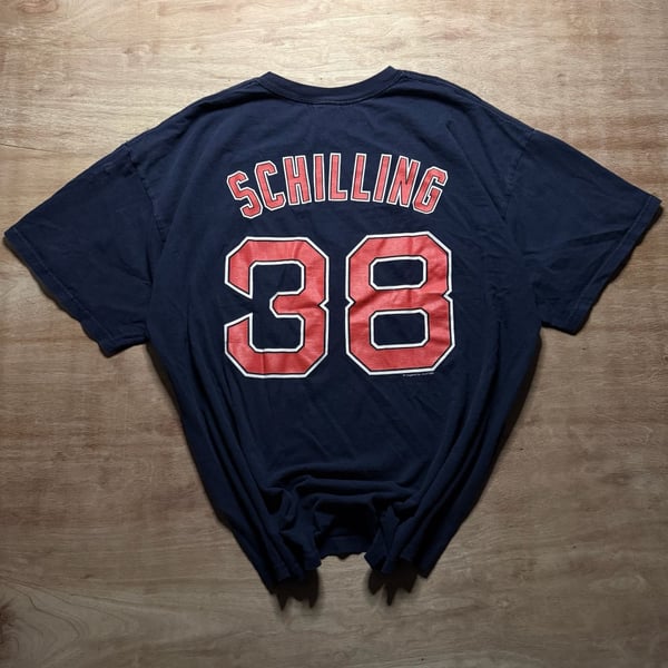 Vintage 2004 Boston Red Sox Curt Schilling #38 T Shirt 2XL MLB Y2K