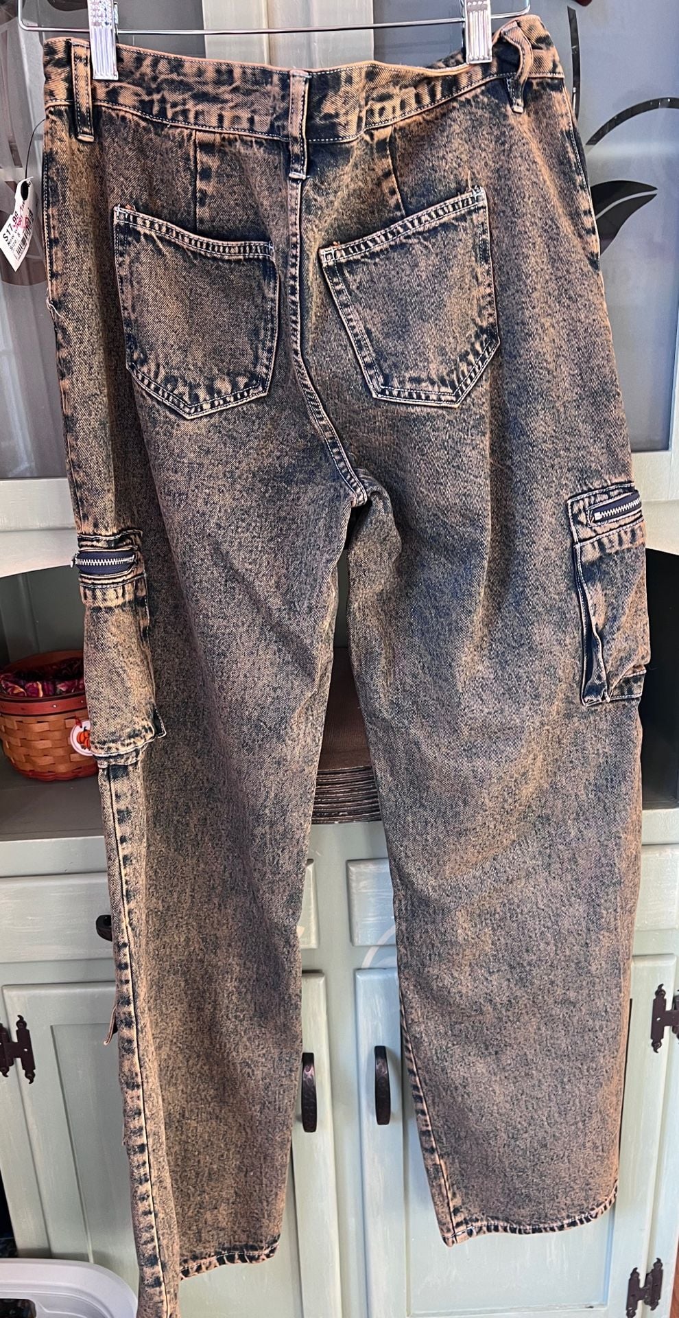 Fashion Nova Not Sorry Cargo Jean Size 7 Copper Wash 8
