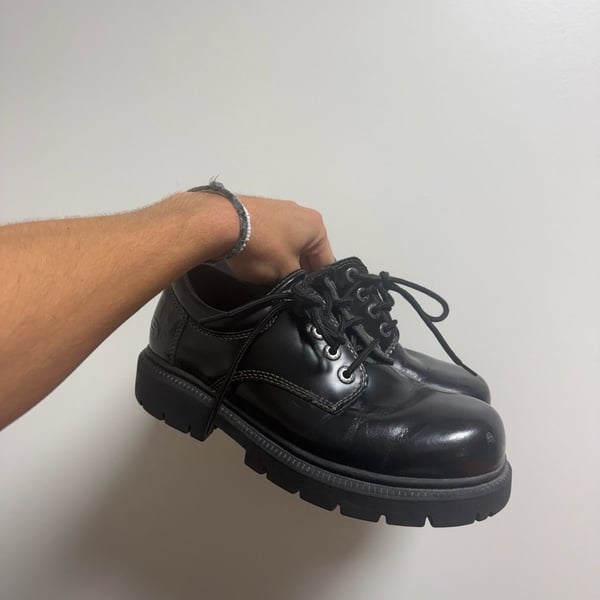 Skechers 6790 Platform Oxford Shoes Black Mens Size 9
