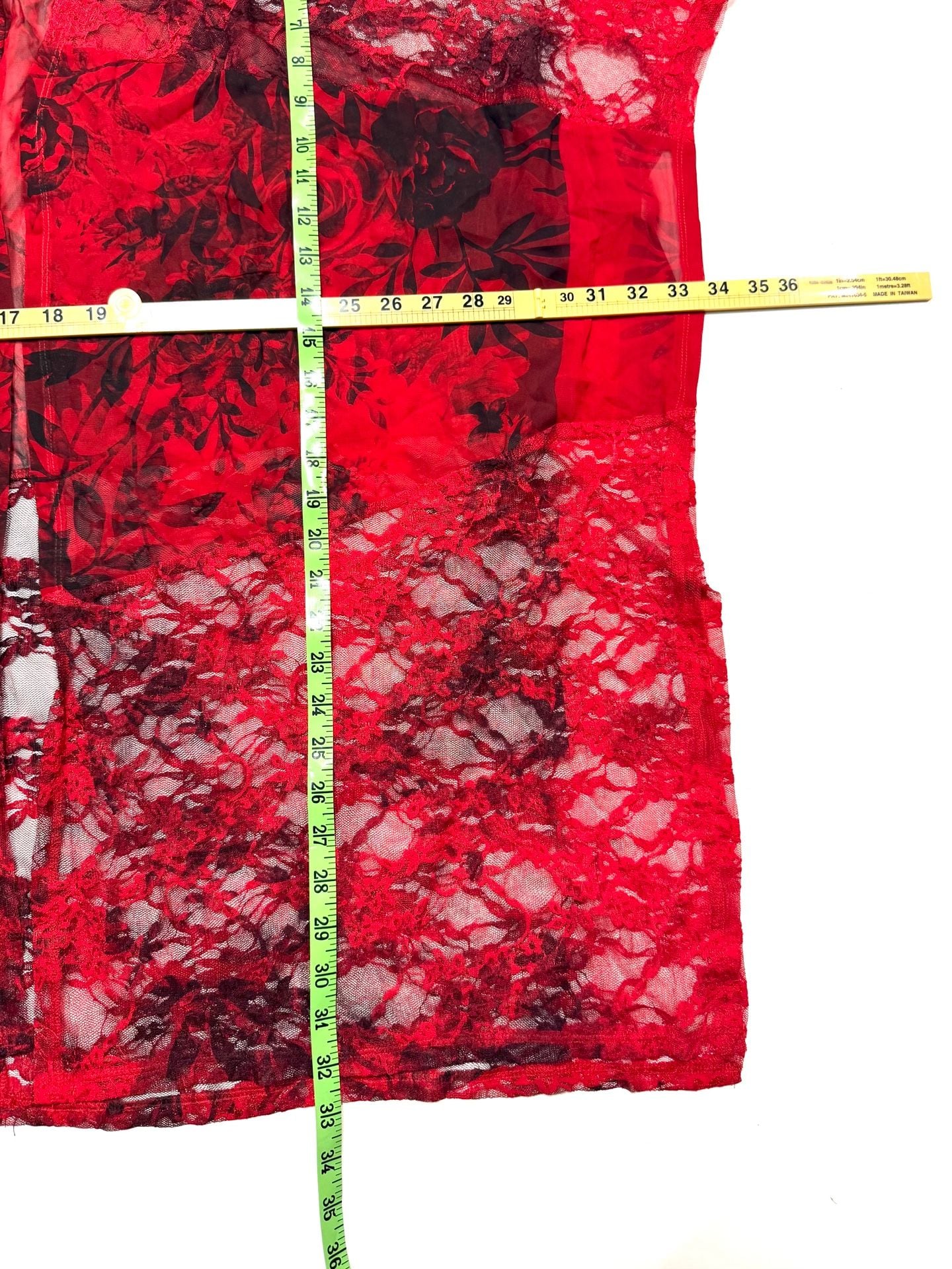 Brittany Black Women's XL Whimsigoth Witchy Coquette Cottage-Glam Romantic Goth Festival Red Black Floral Lace Chiffon Sheer Kimono Duster Open Front Cardigan Cover Up 3