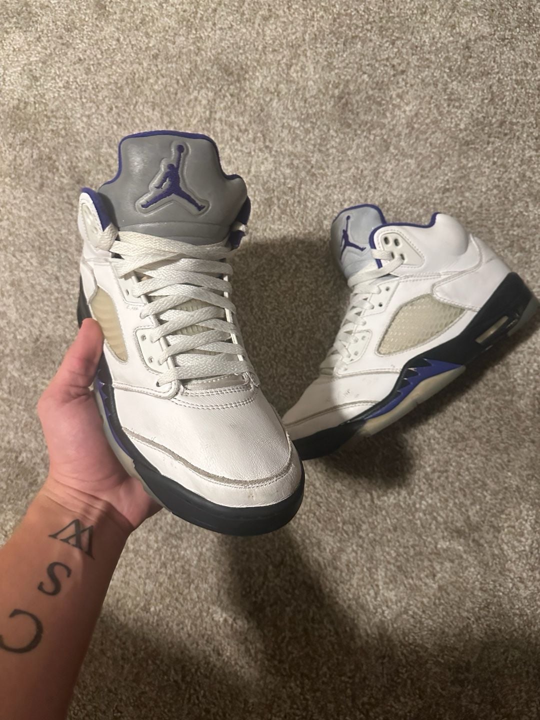 Nike Air Jordan 5 Retro Dark Concord White Black Sneakers 3