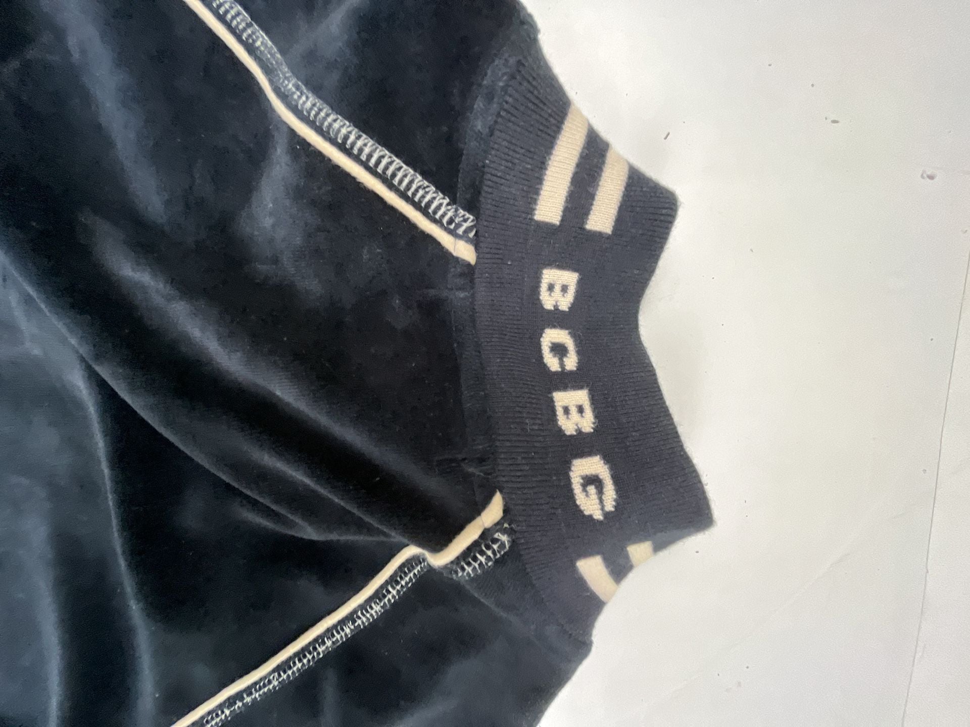 BCBGMaxAzria Velour Track Jacket Size M Black Zip Up 7