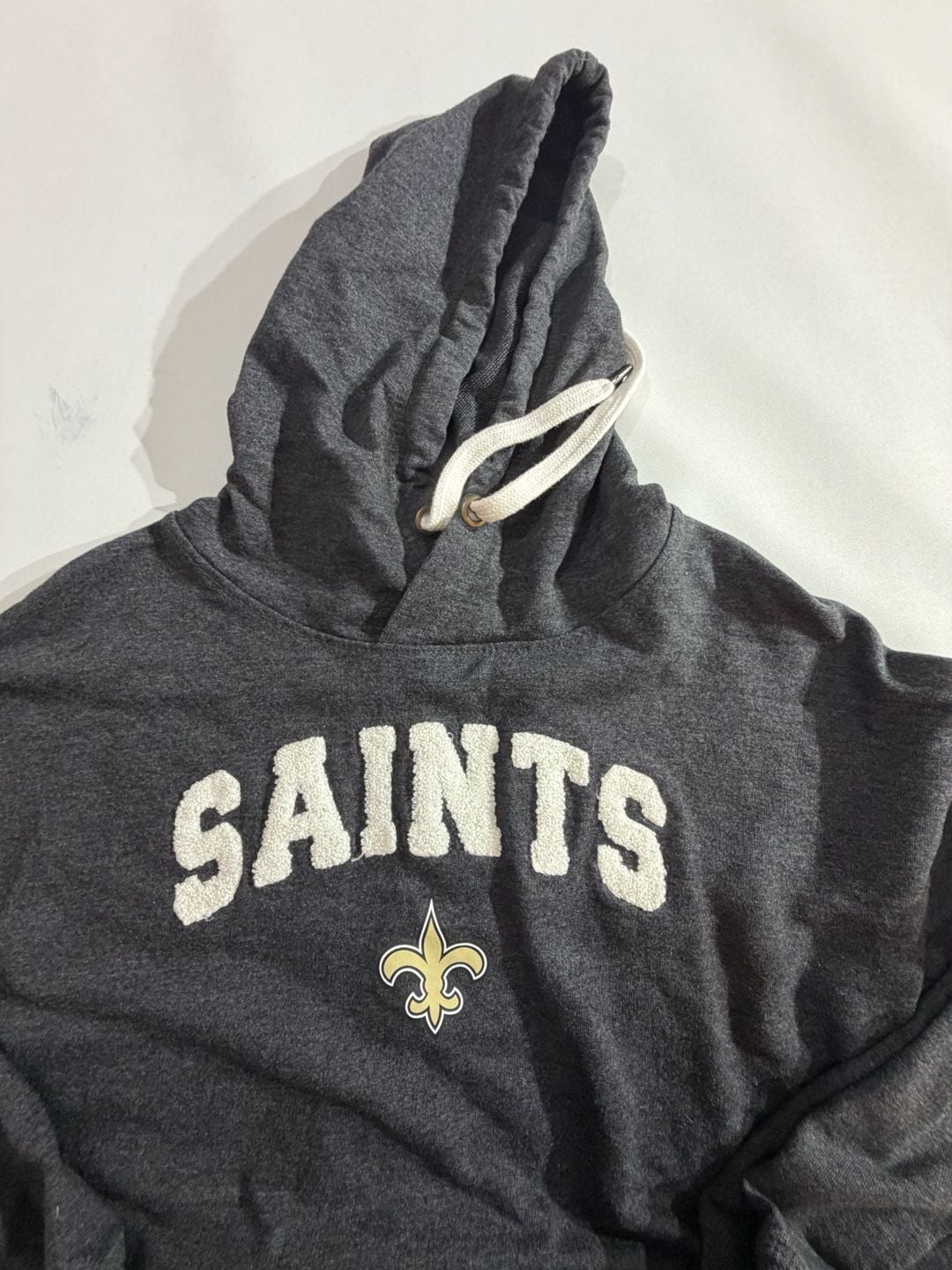 NFL New Orleans Saints Grey Fleece Hoodie Sweatshirt Medium M 7/9 3
