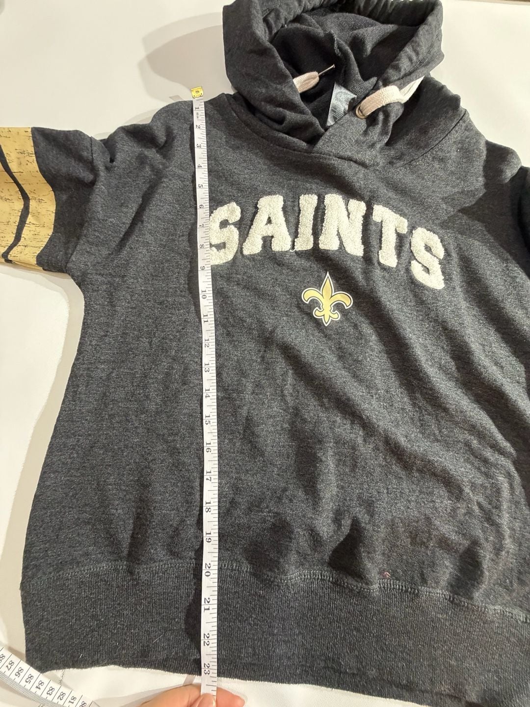 NFL New Orleans Saints Grey Fleece Hoodie Sweatshirt Medium M 7/9 6