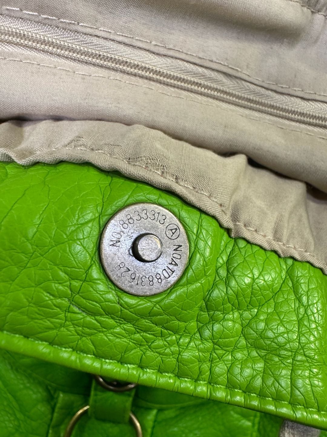 Unbranded Faux Leather Green Tote Bag With Front Pockets Y2K 6