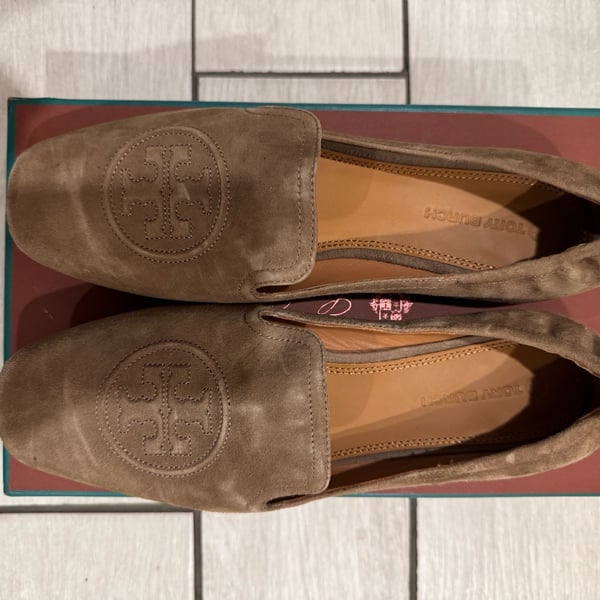 Tory Burch Leigh Suede Loafer Size 11 Brown Flats