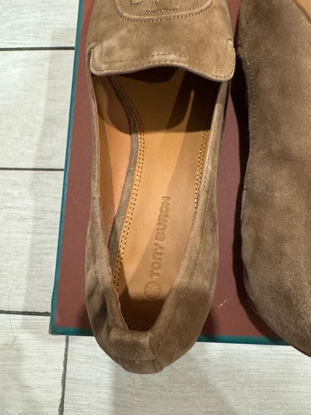 Tory Burch Leigh Suede Loafer Size 11 Brown Flats 3