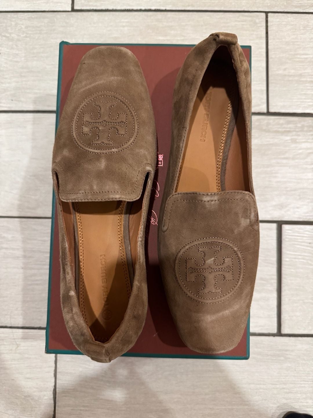 Tory Burch Leigh Suede Loafer Size 11 Brown Flats 6