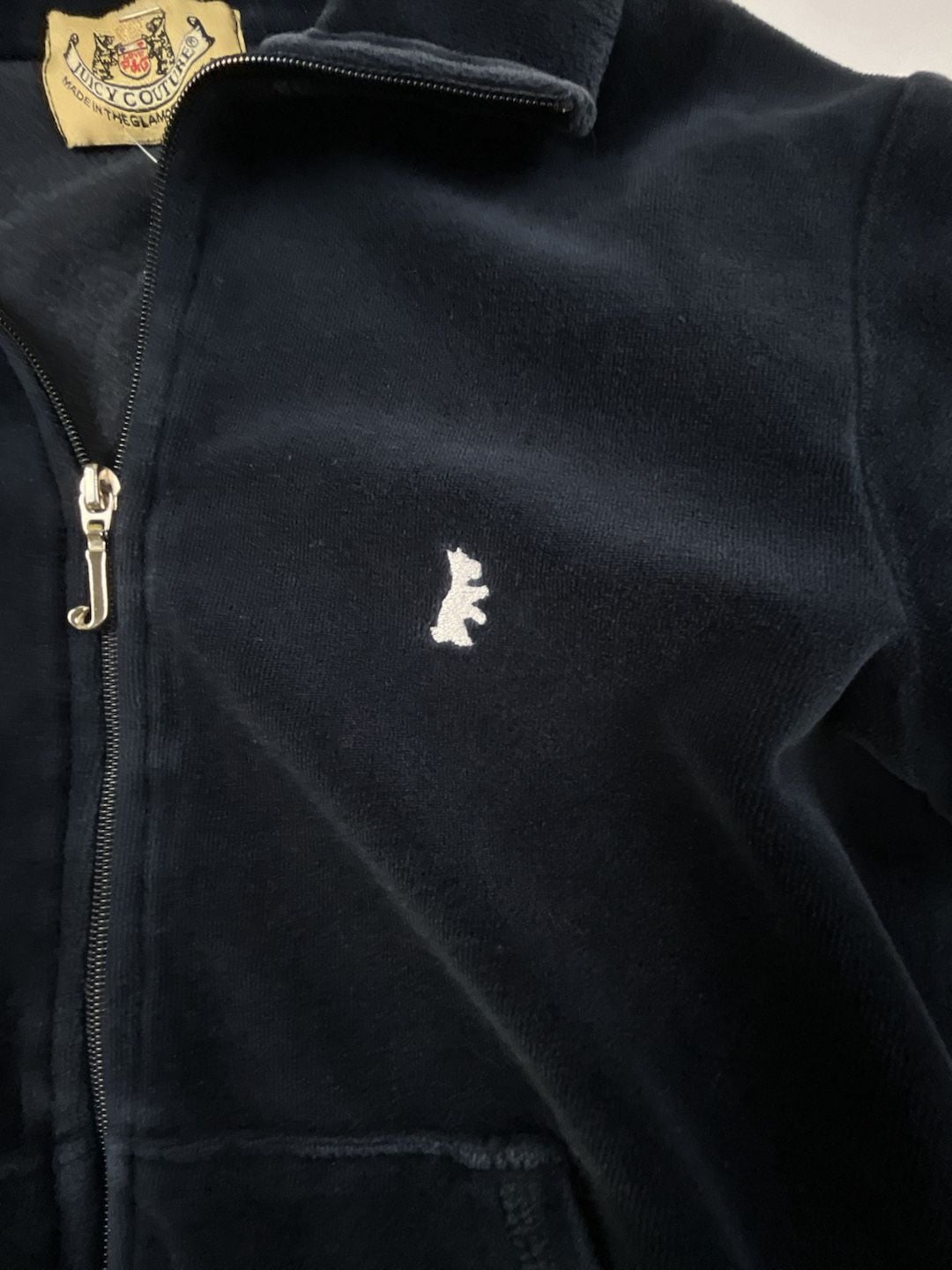 Juicy Couture Full-Zip Velour Track Jacket Size M Black 3