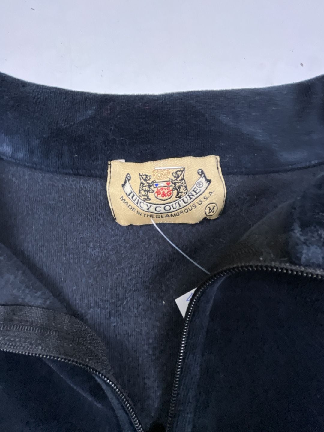 Juicy Couture Full-Zip Velour Track Jacket Size M Black 5