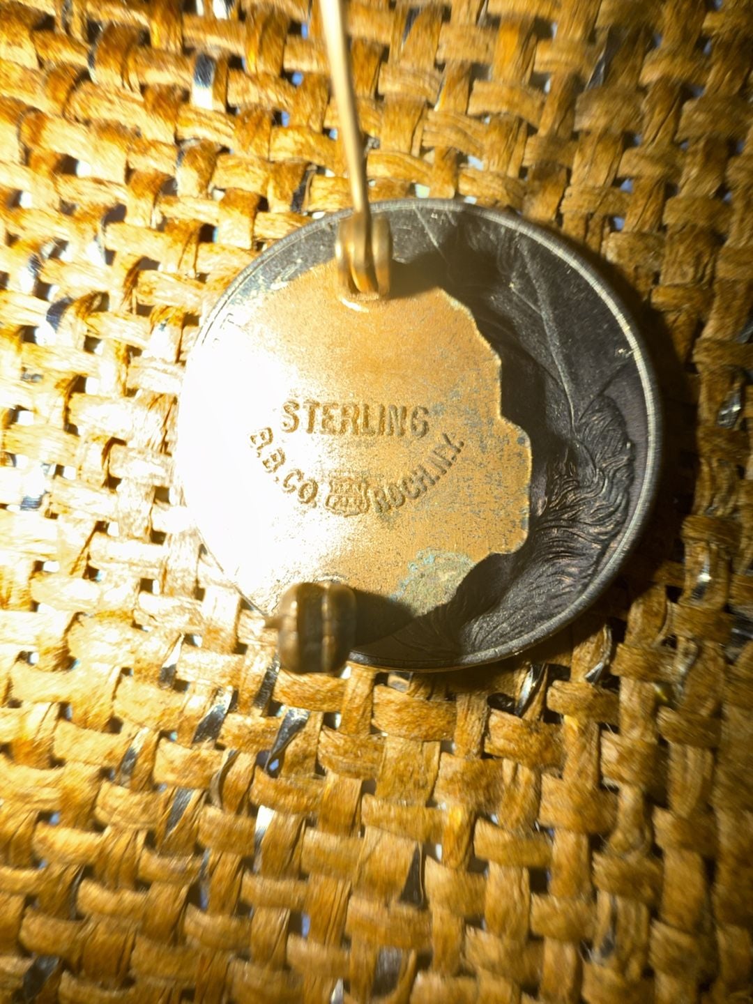 B.B. Co. Vintage Two Star Salesman Award Pin Sterling Silver Red Enamel 4