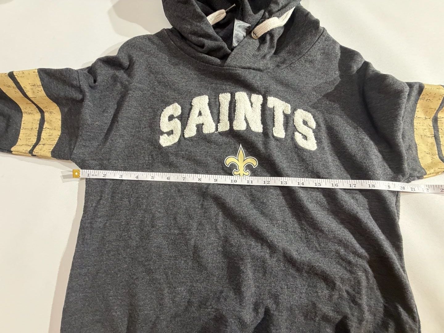 NFL New Orleans Saints Grey Fleece Hoodie Sweatshirt Medium M 7/9 7