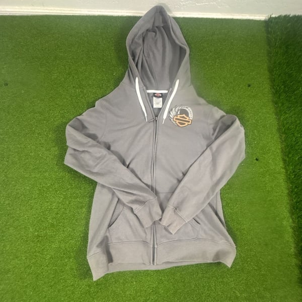Harley-Davidson Road Runner 115 Years Full-Zip Hoodie Size L Gray