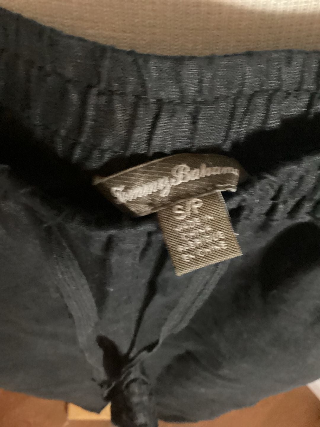 Tommy Bahama Linen Pants Size S/P Black Drawstring 1