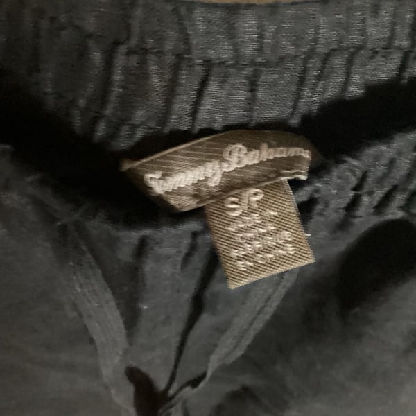 Tommy Bahama Linen Pants Size S/P Black Drawstring
