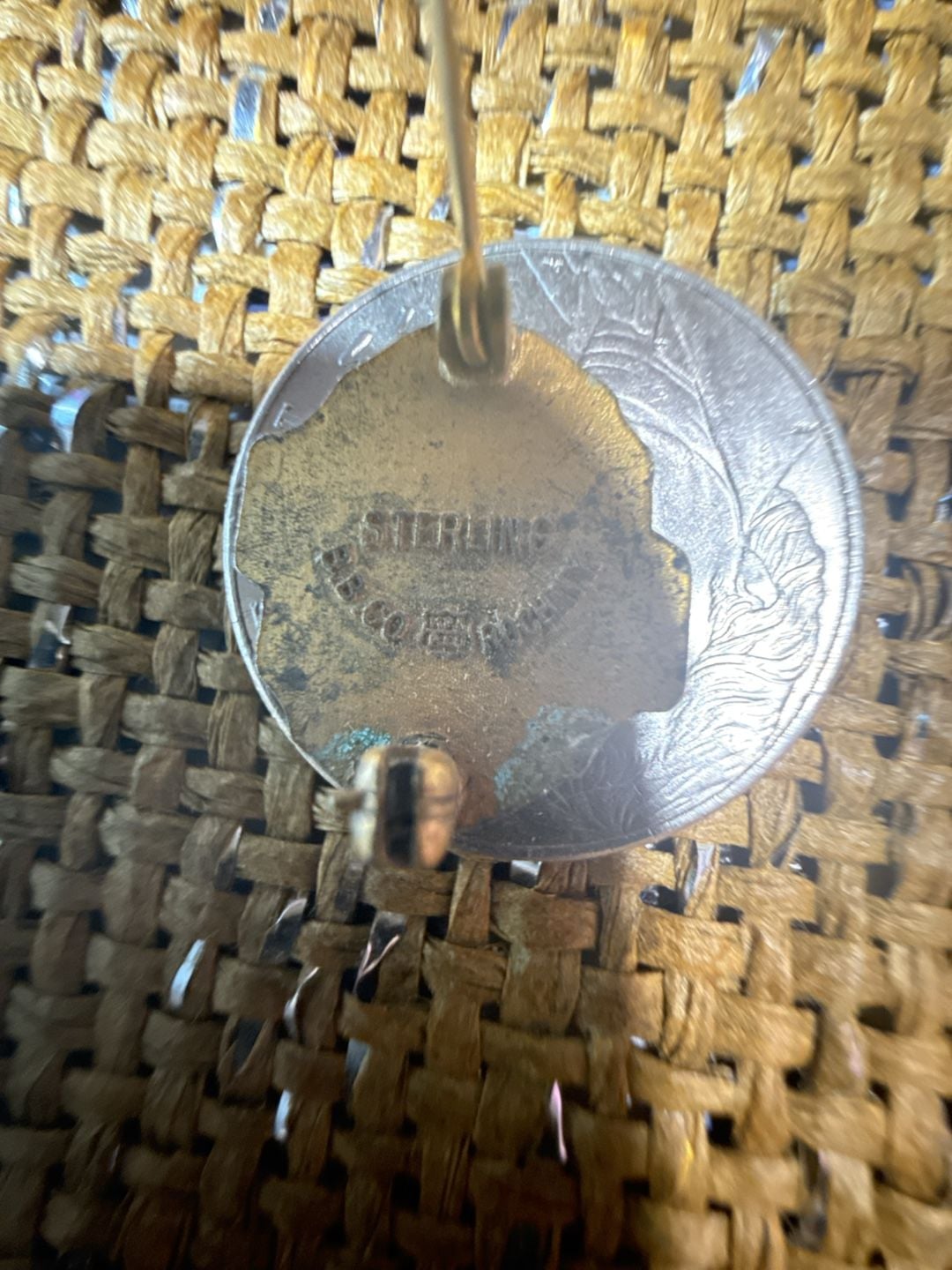 B.B. Co. Vintage Two Star Salesman Award Pin Sterling Silver Red Enamel 7