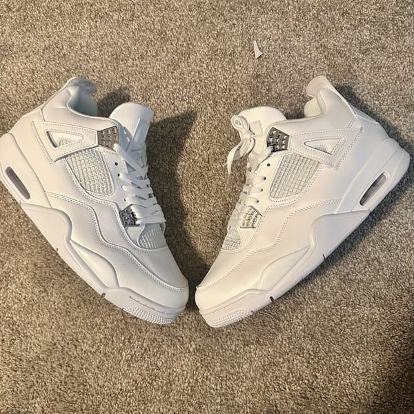 Jordan Air Jordan 4 Retro Pure Money White Silver Sneakers