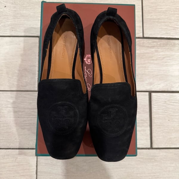 Tory Burch Leigh Suede Loafers Size 11 Black