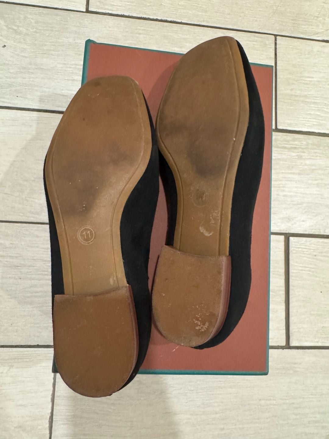 Tory Burch Leigh Suede Loafers Size 11 Black 8