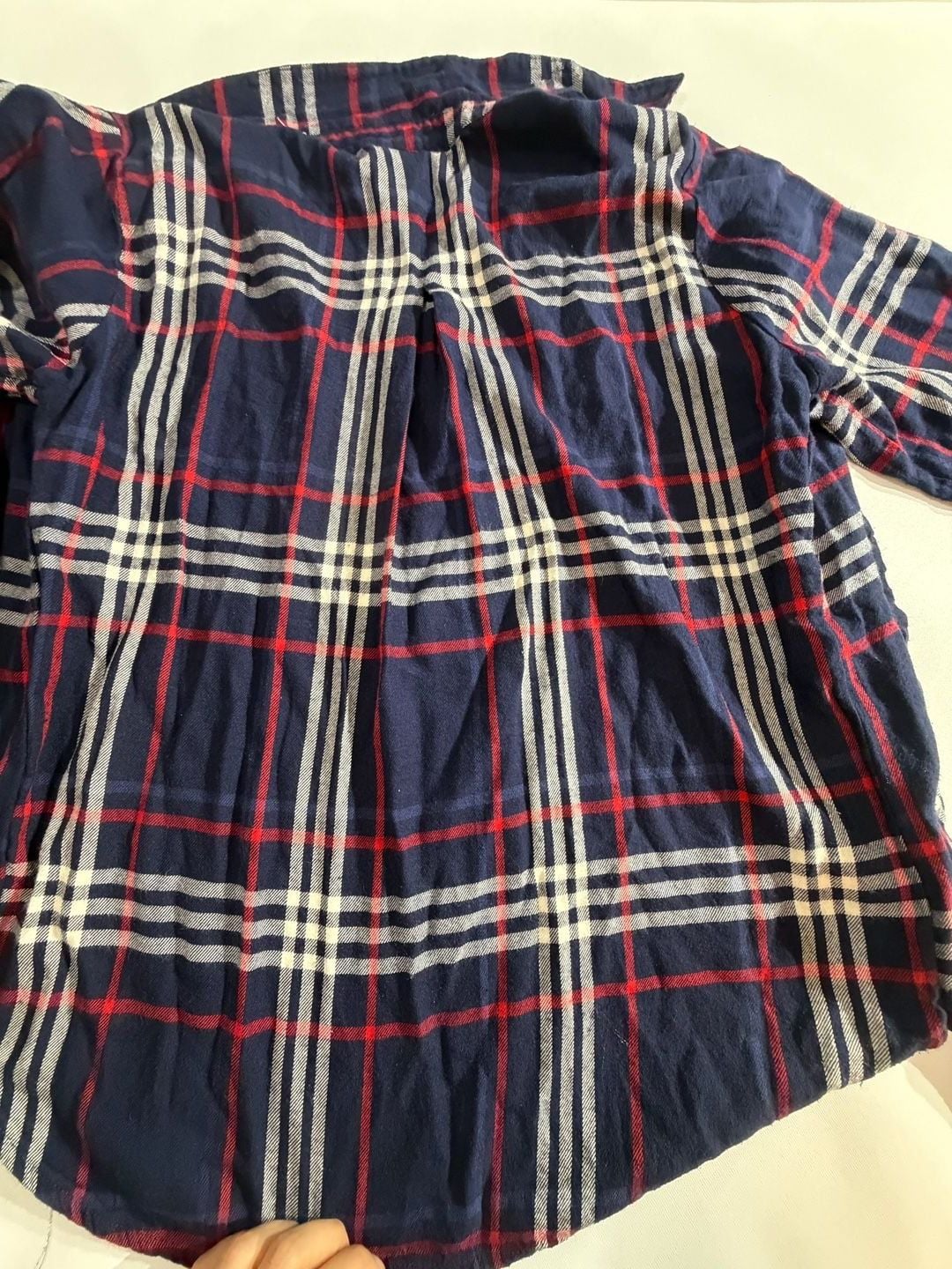 Hester & Orchard Navy Blue Plaid Flannel Shirt Large L 6