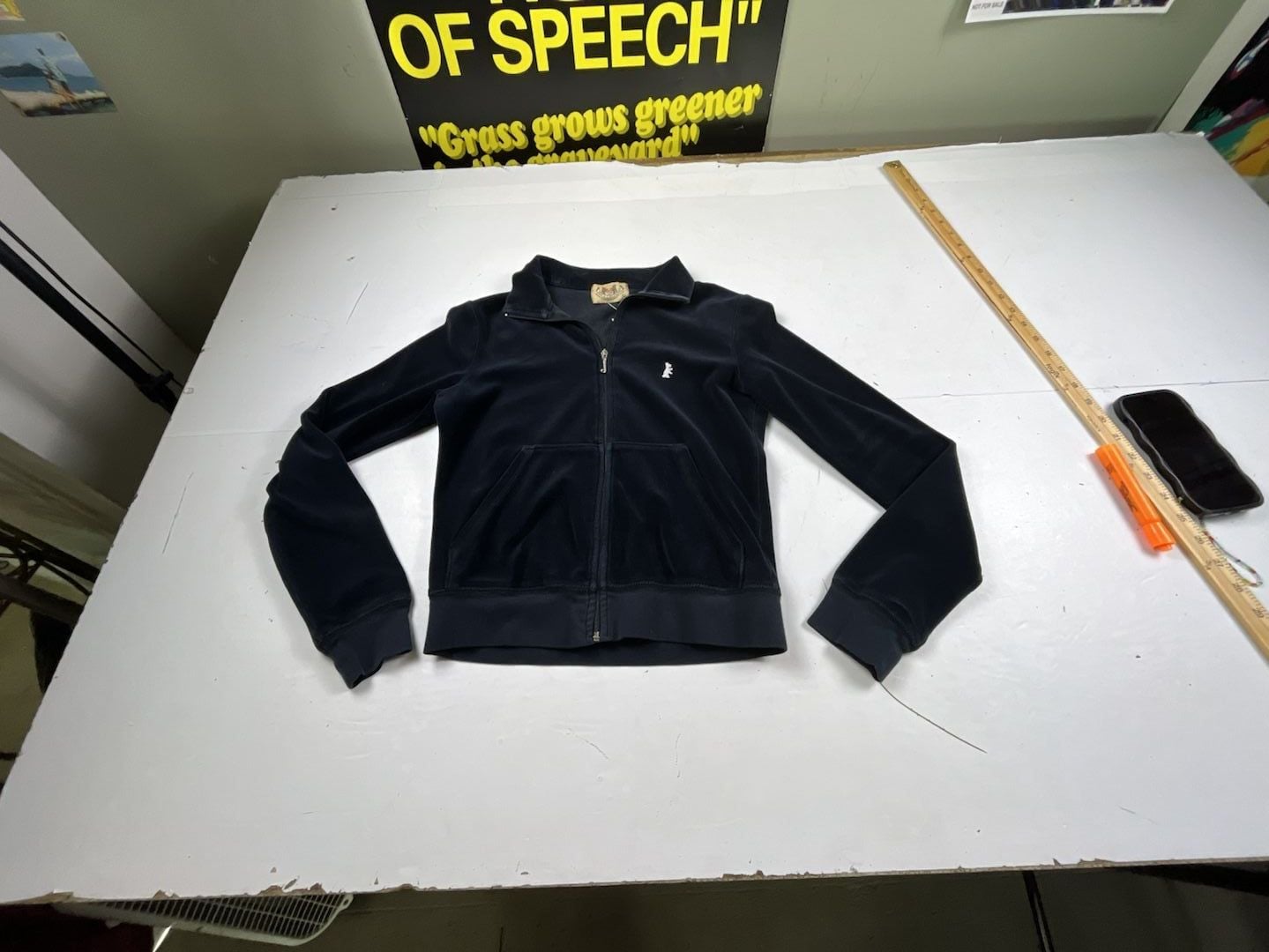 Juicy Couture Full-Zip Velour Track Jacket Size M Black 2