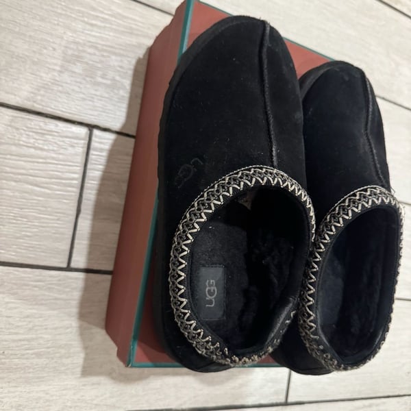 UGG Tasman Slippers Black Suede