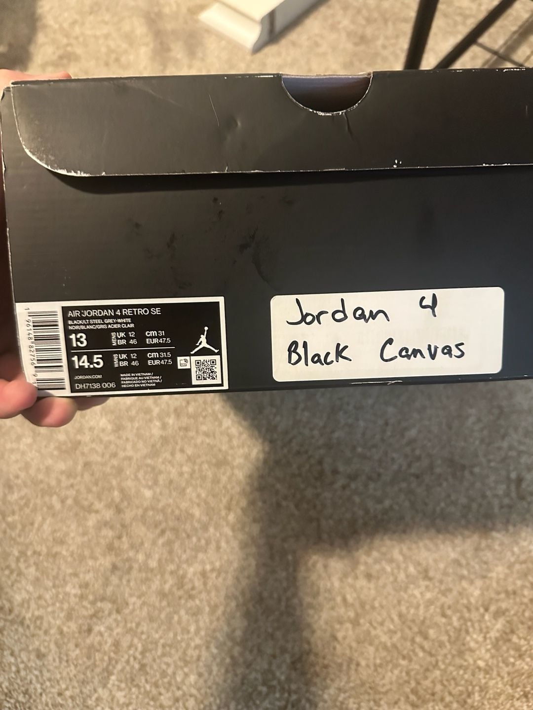 Air Jordan 4 Retro SE Black Canvas GS 6