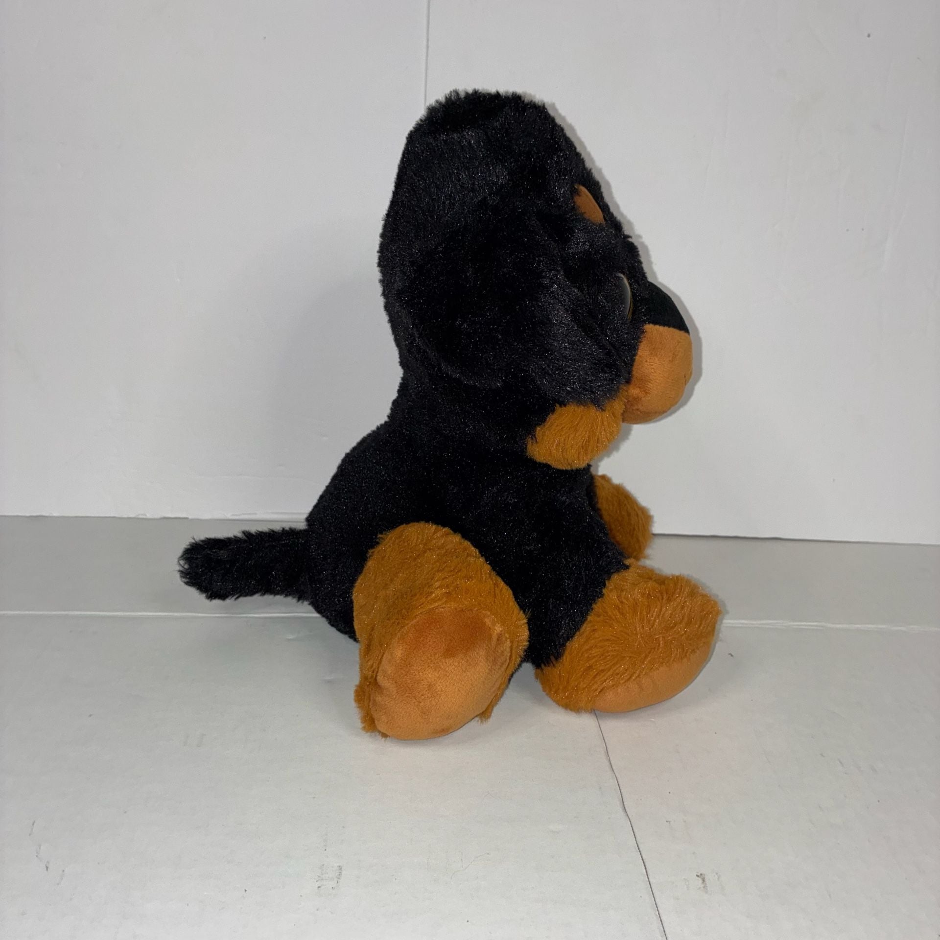 The Toy Factory Rottweiler Dog Plush Stuffed Animal Black Tan Gold Eyes 2