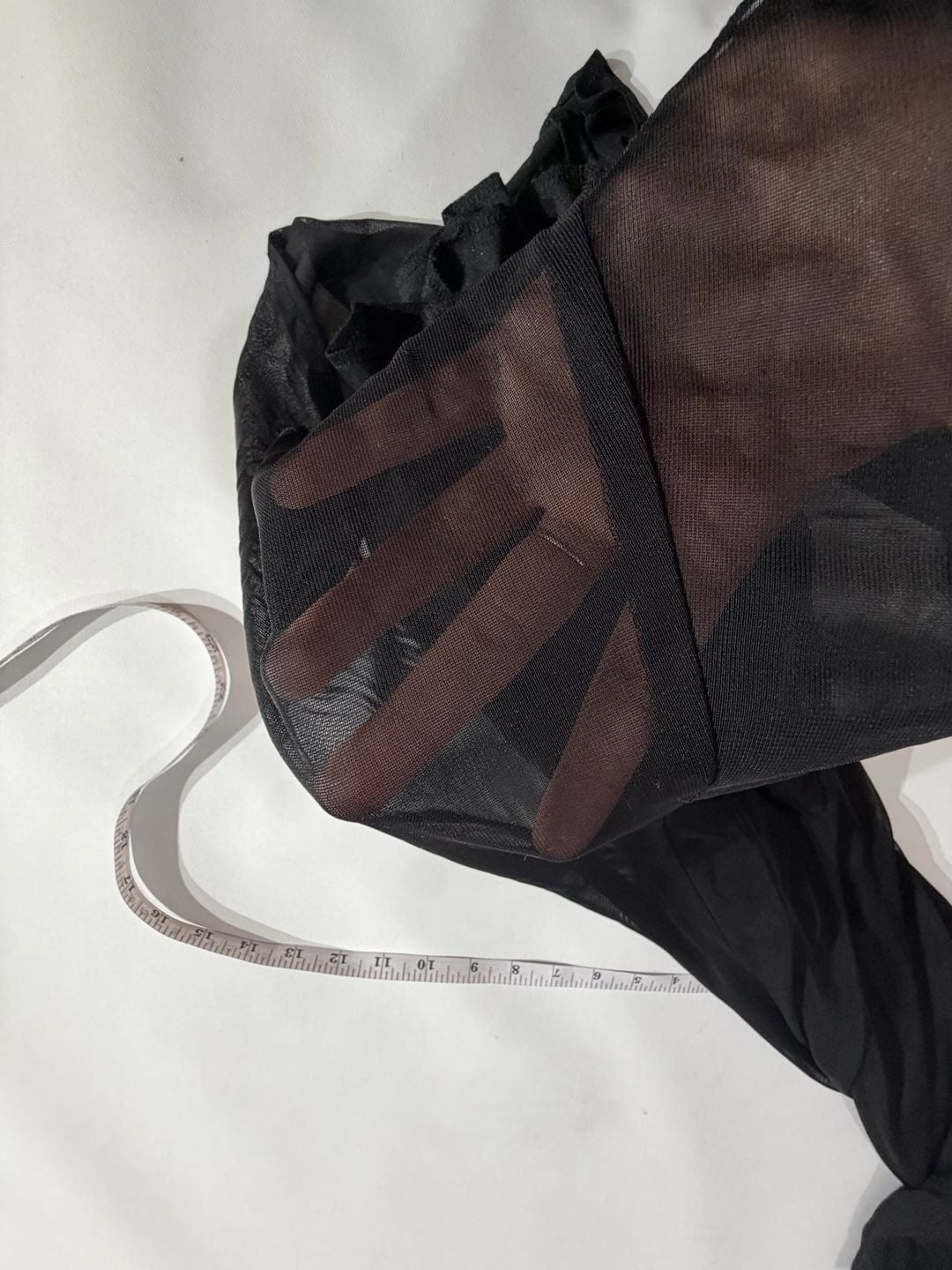 Black Mesh Sheer Sheer Palazzo Wide Leg Flare Pants 5