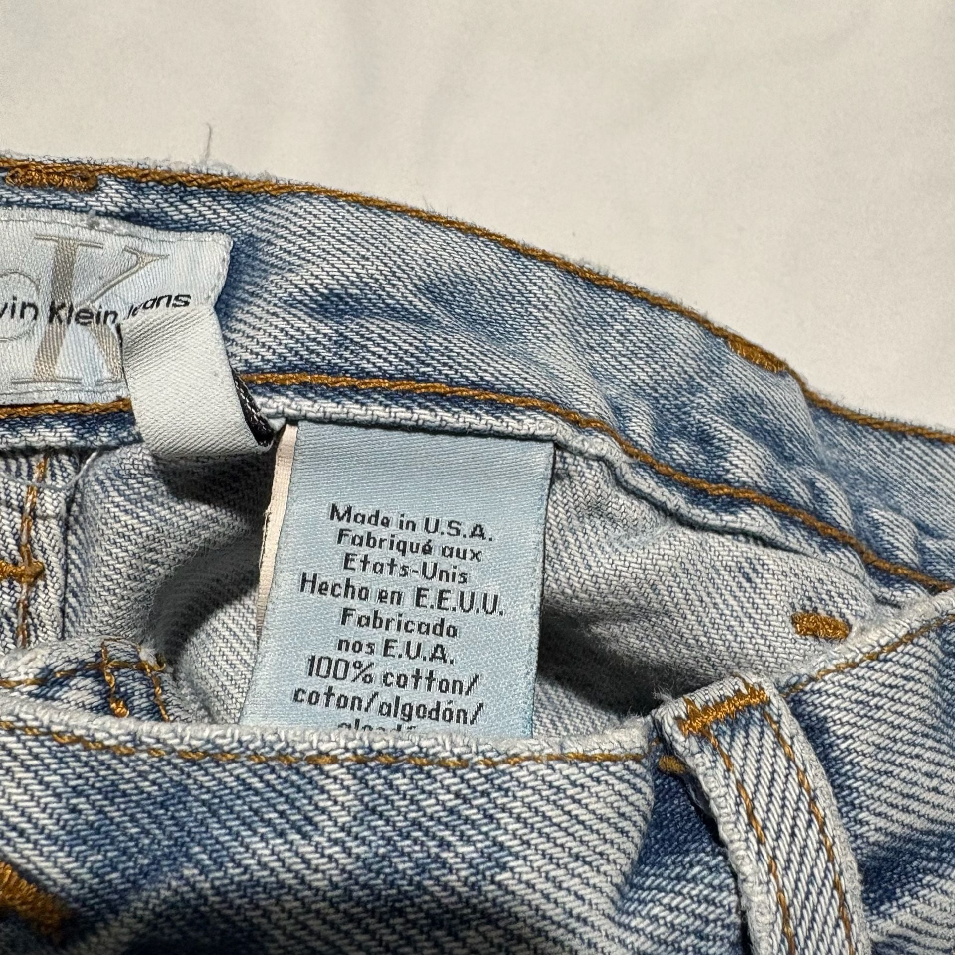 VTG 90s Calvin Klein Jeans Easy Fit Double Stonewash Made in USA Union Tag 33/31 7