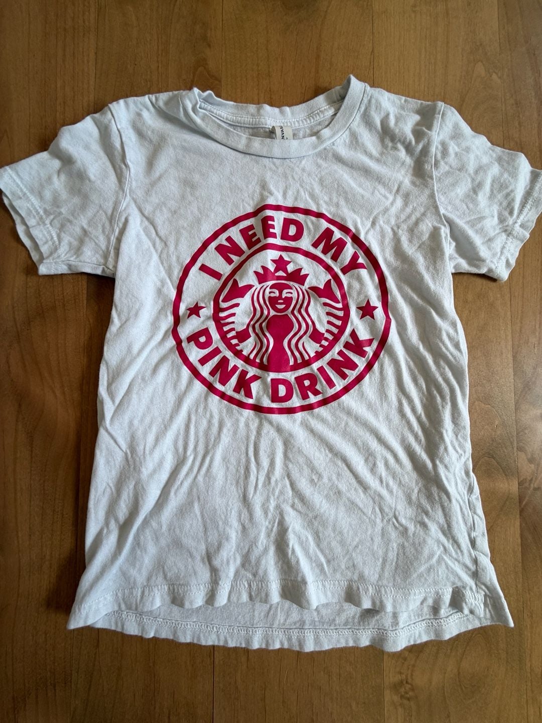 Bella Canvas Kids Pink Drink Graphic T-Shirt Size M 10-12 White 2