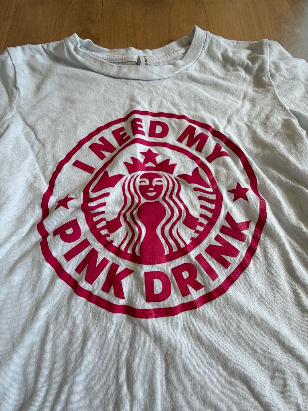 Bella Canvas Kids Pink Drink Graphic T-Shirt Size M 10-12 White 7