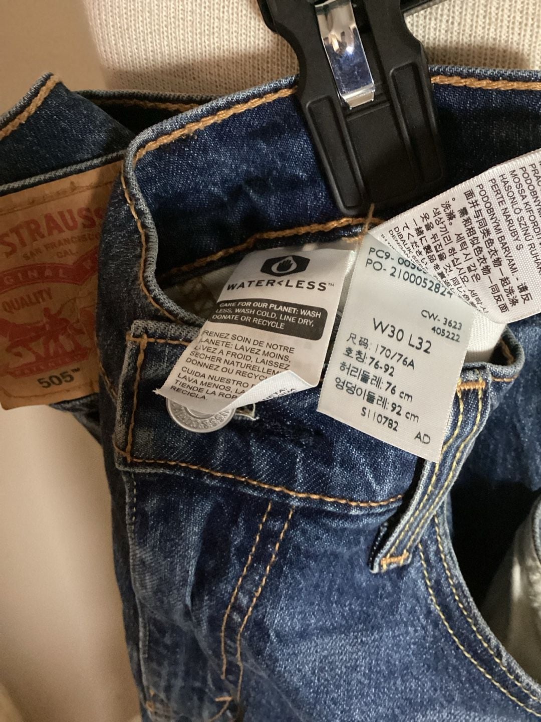Levi's 505 Regular Fit Jeans Size W30 L32 Blue Denim Straight Leg 3