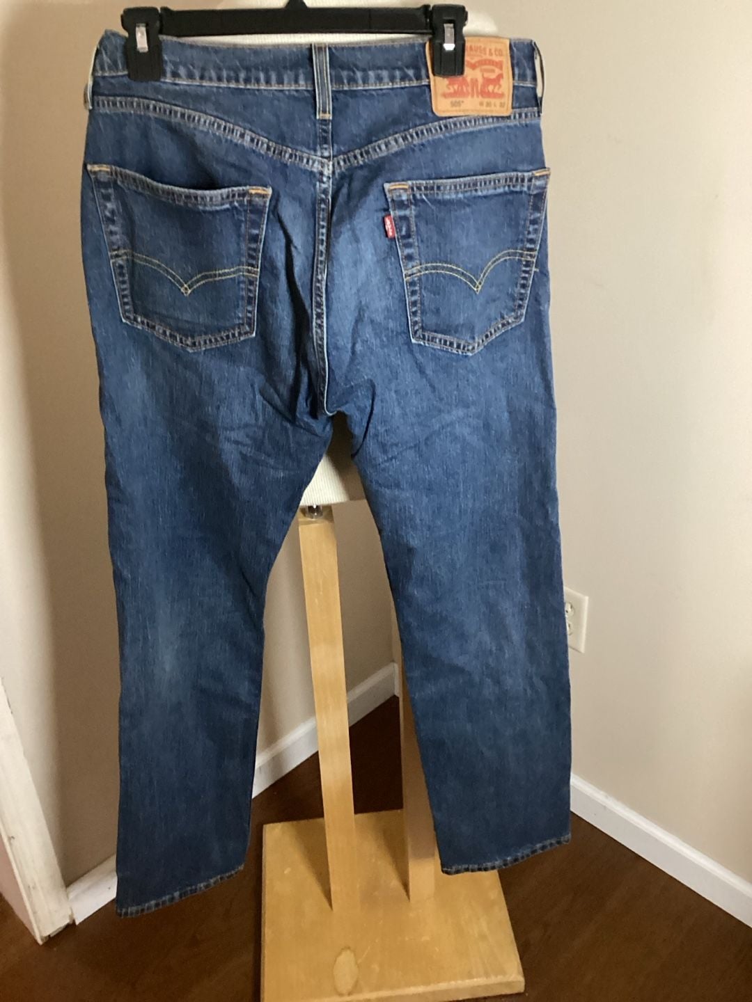 Levi's 505 Regular Fit Jeans Size W30 L32 Blue Denim Straight Leg 5