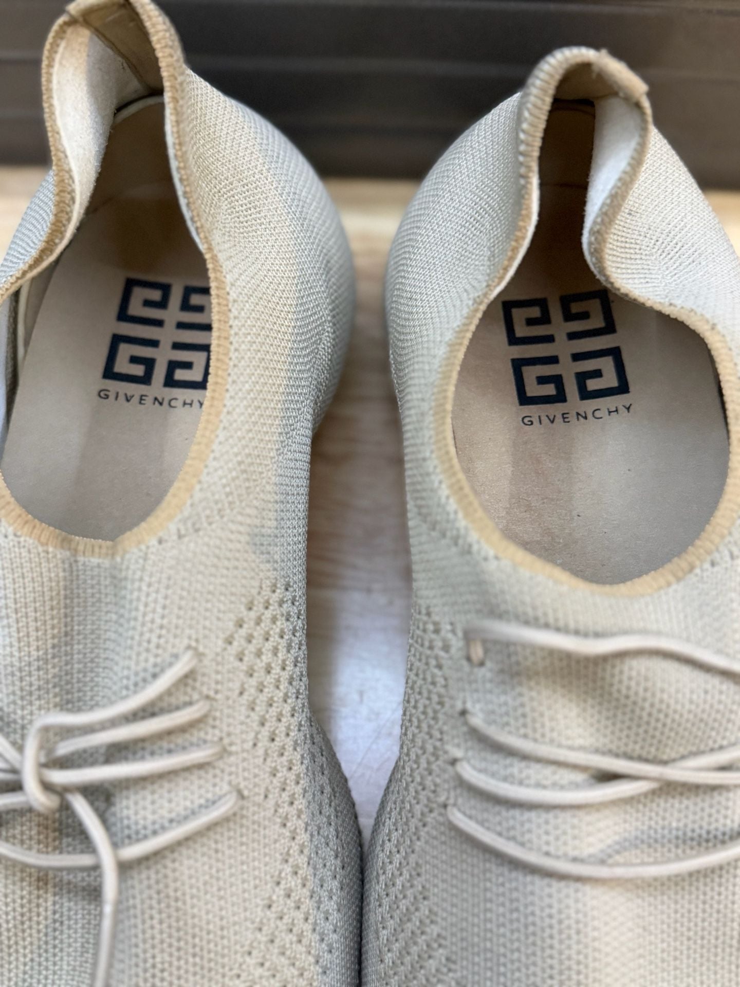 Givenchy TK-360 Lace-Up Sneakers Black Knit and beige lot of 2  10