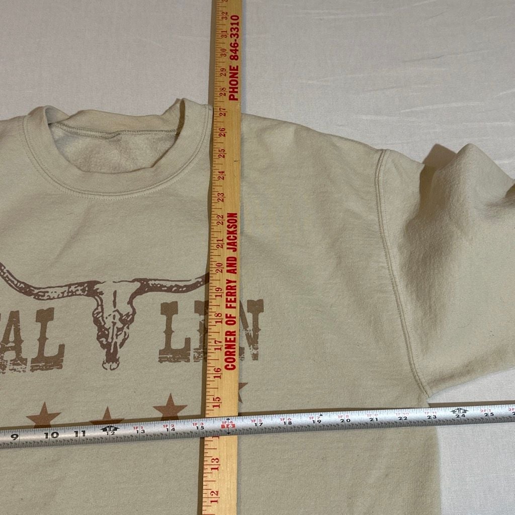 Morgan Wallen Steer Skull Crewneck Sweatshirt Size L 4