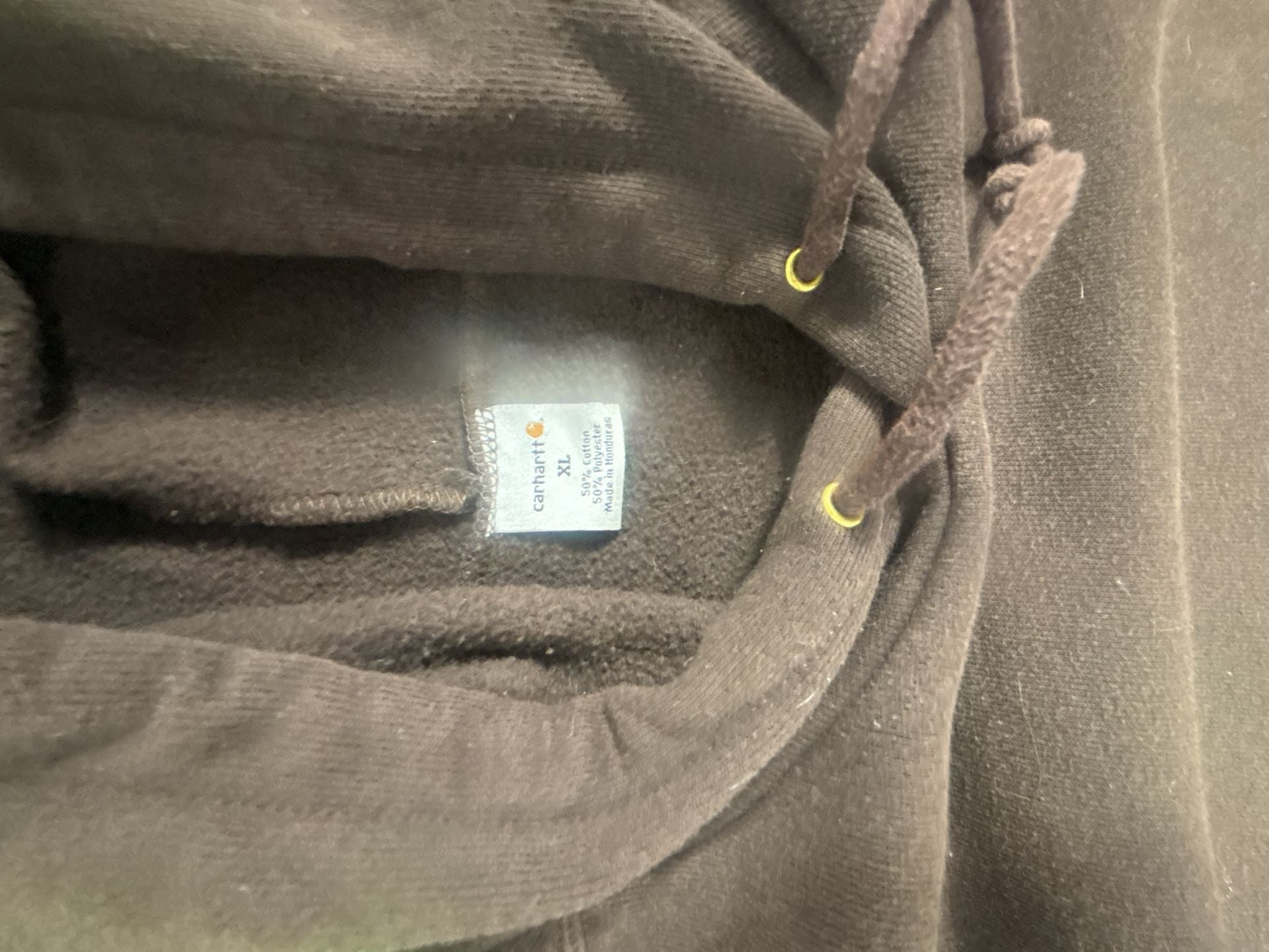 Carhartt K121 DKB Hooded Sweatshirt Size XL Brown Fleece Pullover 4