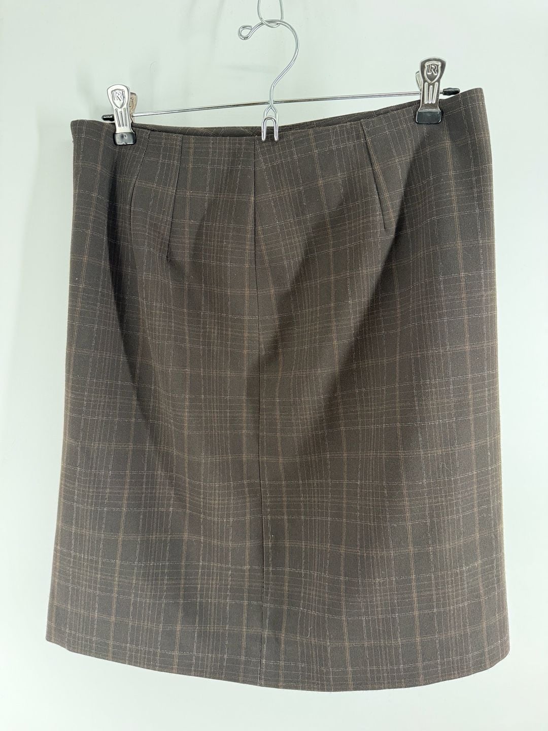 B. Moss Tailor Stretch Plaid Skirt Suit Set Size 2 Brown Y2K Dark Academia 6