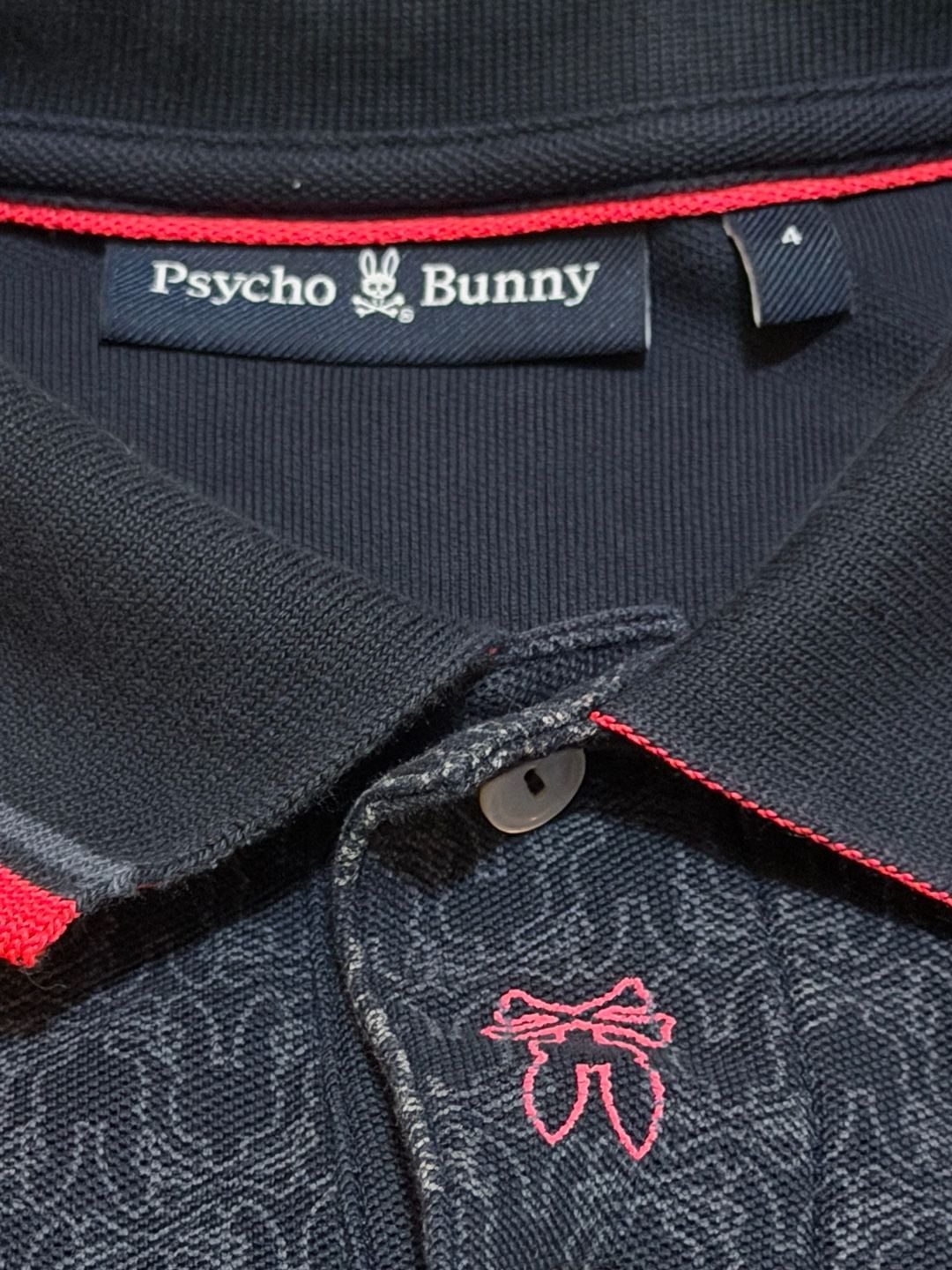 Psycho Bunny Belmont AOP Pique Polo Shirt Size S Navy 4