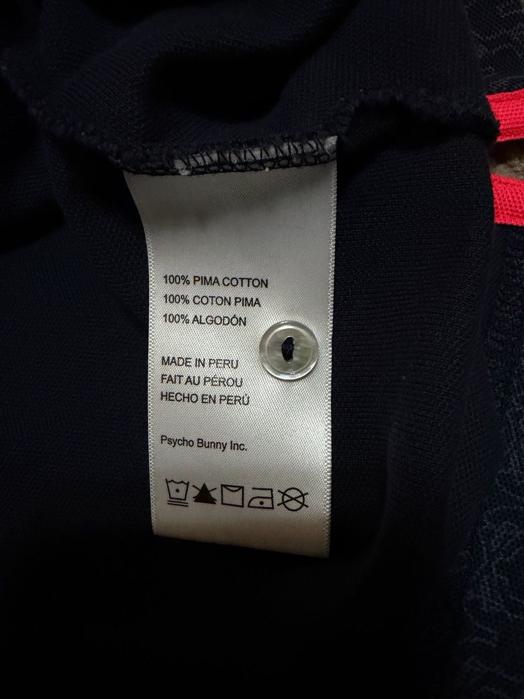 Psycho Bunny Belmont AOP Pique Polo Shirt Size S Navy 6