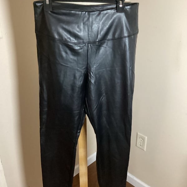 White House Black Market Runway Legging Size 14 Black Faux Leather